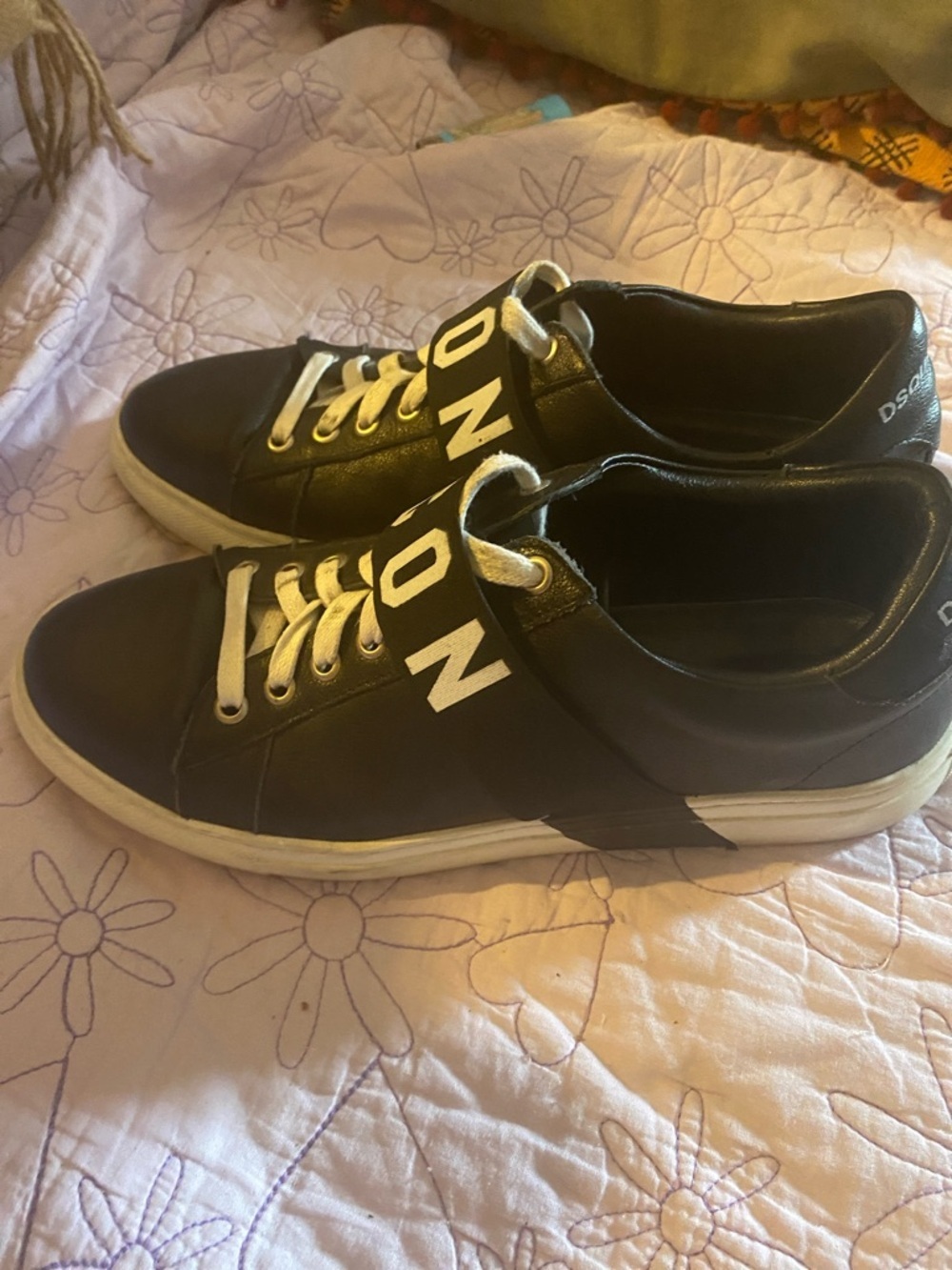 ICON Black and White Leather Sneakers - Picture 4 of 5